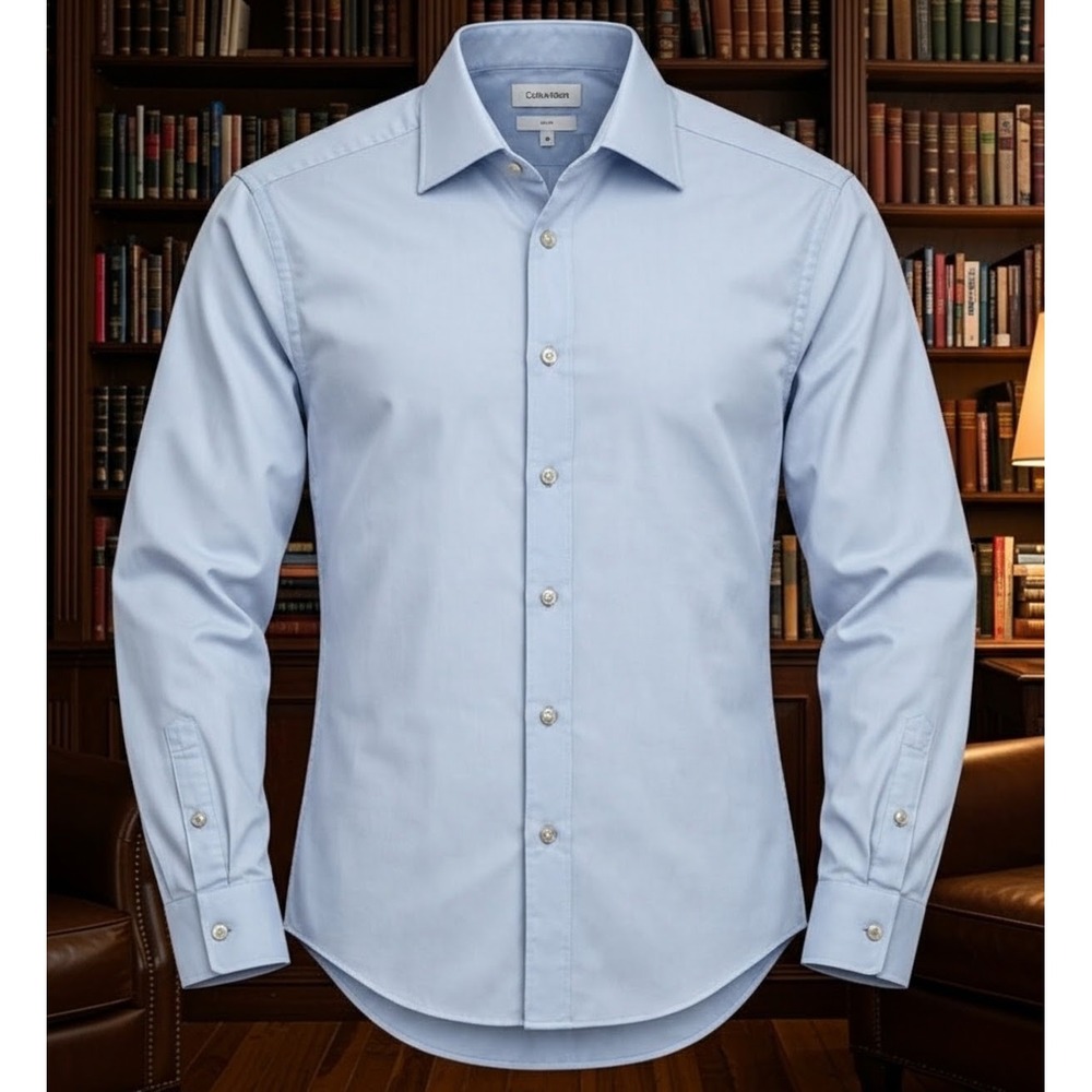 Calvin Klein men's slim fit long sleeve button-up dress shirt size M
